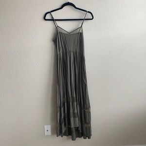 Army green, high-low sun dress